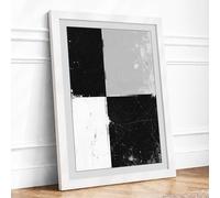 Four Quarters Minimalist Framed Wall Art Print A2 White