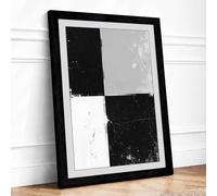 Four Quarters Minimalist Framed Wall Art Print A4 Black