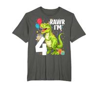 Four Rawr I'm 4 Years Old T Rex Dinosaur 4th Birthday Boys T-Shirt