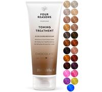 Four Reasons Color Mask - Chocolate - (27 Colors) Toning Treatment, Color Depositing Conditioner, Tone & Enhance Color-Treated Hair - Semi Permanent Hair Dye, Vegan and Cruelty-Free, 6.76 fl oz