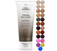 Four Reasons Color Mask - Coffee - (27 Colors) Toning Treatment, Color Depositing Conditioner, Tone & Enhance Color-Treated Hair - Semi Permanent Hair Dye, Vegan and Cruelty-Free, 6.76 fl oz
