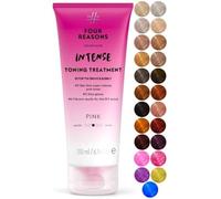 Four Reasons Color Mask INTENSE - Pink - (27 Colors) Intensive Toning Treatment - Color Depositing Conditioner - Semi Permanent Hair Dye for Lightened and Colored Hair - 100% Vegan, 6.76 fl oz