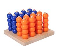 Four Row Strategy Game - 3D Wooden Board Set, Classic Family Activity, Puzzle Challenge, Funny Entertainment on the Table with Smooth Pieces | Thinking Task for Erwac
