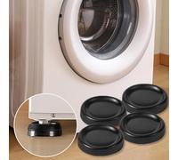 Four Rubber Anti Vibration Feet for Washing Machines and Kitchen Appliances, Non Slip Pads to Reduce Noise and Movement While Protecting Floor Surfaces