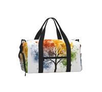 Four Season Tree Gym Bag for Men Women, Watercolor Weekend Travel Duffle Bag with Shoe Compartment,Water-Resistant Sport Overnight Tote Dance Yoga Carry On Holdall
