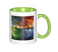 Four Season Tree of Life Dual Color Ceramic Coffee Mug 330ml - Classic Tea Cup, Gift Mug, Microwave Safe, Office and Home Drinkware