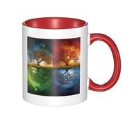 Four Season Tree of Life Dual Color Ceramic Coffee Mug 330ml - Classic Tea Cup, Gift Mug, Microwave Safe, Office and Home Drinkware