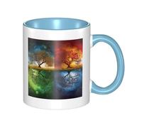 Four Season Tree of Life Dual Color Ceramic Coffee Mug 330ml - Classic Tea Cup, Gift Mug, Microwave Safe, Office and Home Drinkware