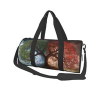 Four Season Tree of Life Printed Round Travel Duffel Bag Large Overnight Weekend Bags for Hiking, Vacations, Gym, Sports