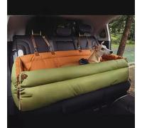 Four season universal car pet bed, removable and washable, waterproof dog bed seat, compatible with safety, handheld and portable dog bed (green,Double seated (95 * 42 * 45))