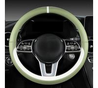 Four Season Universal Microfiber Leather Steering Wheel Cover,Washable Soft, Breathable and Comfortable to Touch, Protect Your Steering Wheel (Light Green)