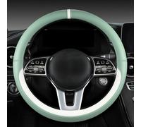 Four Season Universal Microfiber Leather Steering Wheel Cover,Washable Soft, Breathable and Comfortable to Touch, Protect Your Steering Wheel (Bright Green)