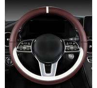 Four Season Universal Microfiber Leather Steering Wheel Cover,Washable Soft, Breathable and Comfortable to Touch, Protect Your Steering Wheel (Wine Red)