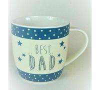 Four Seasons- Best Dad! Coffee Tea Mug Blue & Cream Ceramic Fathers Day Birthday Gift