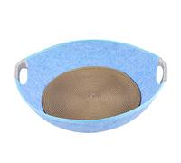 Four Seasons Cat House | Semi - Closed Pet Bed with Removable Pad | Universal Felt Kennel for Cats | Sturdy & Portable Sleeping Spot (Blue)