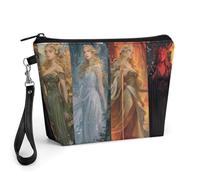 Four Seasons Goddess Portable Makeup Bag Cosmetic Pouch Storage Bag with Lanyard for Travel