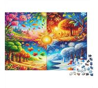 Four Seasons Jigsaw Puzzle 1000 Piece Jigsaw Puzzle for Adults Fun Relaxation 70x50cm/1000pcs