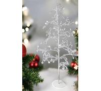 Four Seasons Liverpool Artificial Christmas Tree, 115 cm Tall Silver Jewelled Crystal style droplet Bead Freestanding Decoration