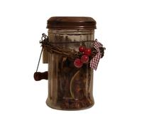 Four Seasons Liverpool Festive Rustic Vintage design Glass and Metal Potpourri Jar, Sugar Shaker Style