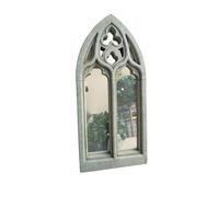 Four Seasons Liverpool Gothic Garden Mirror, 78.5 cm Arched Design, Grey Stone, Frost Resistant, Handcrafted in England