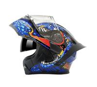 Four Seasons Motorbike Modular Flip Up Helmet Full Face Reveal Helmets with Dual Visor Suitable for Riding Café Racing Street Cruising