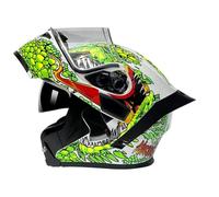 Four Seasons Motorbike Modular Flip Up Helmet Full Face Reveal Helmets with Dual Visor Suitable for Riding Café Racing Street Cruising