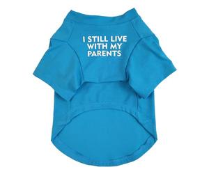 Four Seasons Pet Clothes Pug Round Neck T Shirt Comfortable Cute Teddy Small Dog Cat Apparel Pet Clothes for Medium Dogs Girl (Light Blue, M)