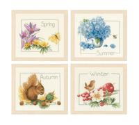 FOUR SEASONS PK4 - Counted Cross Stitch Kit: 4 Seasons: Set of 4 - Lanarte Groves & Thames Multi One Size