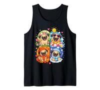 Four Seasons Pug Beach Summer Pug Tank Top