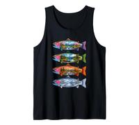 Four Seasons Rainbow Trout Fly Fishing Nature Angler Tank Top