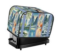 Four Seasons Scenery Toaster Cover 2 Slice, Waterproof Bread Machine Covers with Pockets Universal Size Kitchen Small Appliance Cover with Handle, Dust and Fingerprint Protection