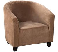 Four Seasons Sofa Cover for Single Sofa 45-50 cm Wide Wrinkle-Free Velvet Material Easy Change Design Home Décor (Khaki)