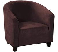 Four Seasons Sofa Cover for Single Sofa 4550 cm Wide Wrinkle-Free Velvet Material Quick-Change Design Home Decoration (Coffee Color)