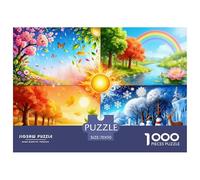 Four Seasons Spring, Summer, Autumn, Winter Jigsaw Puzzles for Adults Interesting Puzzle Game 1000 Pieces Impossible Puzzle for Adults Gifts 70x50cm/1000pcs