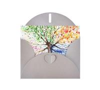 Four Seasons Spring Tree Gray prints Greeting Cards 6x4-inch with Envelope | Perfect for writing greetings and thank-you notes
