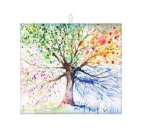 Four Seasons Spring Tree Printed Kitchen countertop Absorbent mat Drain mat Compatible with Various countertops