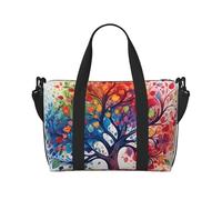 Four Seasons Spring Tree Water-Resistant Crossbody Travel Bag, Large Carry-On with Adjustable Strap, Multi-Compartment Weekender for Gym, Travel, Outdoor