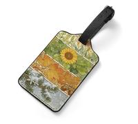 Four Seasons Theme Style Tag Luggage with Name Card Identifiers Leather Identifiers Travel Tags Backpack Tag for Long Flight Must Travels Gift Airport Essentials 2.8 X 4.7 in