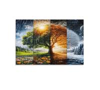 Four Seasons Tree,1000-piece DIY landscape puzzle,Children's and Adults' Jigsaw Puzzle Creative Toys,26x38cm