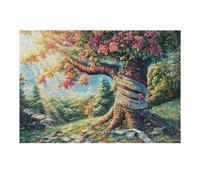 Four Seasons Tree Forest Nature Outdoor Creative 300 Piece Jigsaw Puzzle for All Ages Idea Spooky Fun High Resolution Print Home Decor Stress Relief 300 PCS
