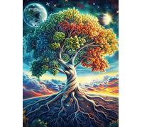 Four Seasons Tree of Life 500-piece Jigsaw Puzzle Bundle Family Puzzle Lovers Brain Training Mindful Activity Spring Rigid Cardboard 500 PCS