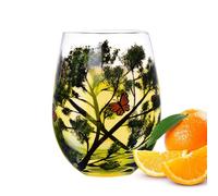 Four Seasons Tree Wine Glasses Hand Painted Wine Glass Fall Leaves Flower Spring Summer Fall Winter Colored Hand Painted Art Wines Glasses Cocktails Novelty Drinking Cup for Cocktails