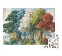 Four Seasons Trees Jigsaw Puzzle for Adults 1000 Piece Jigsaw Puzzle Colourful Landscape Puzzle Game for Family Home Decor 70x50cm/1000pcs