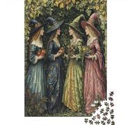 Four Seasons Witches Puzzle 38x26cm/1000pcs Erwachsene 18th Century Style Puzzle,Home Decor