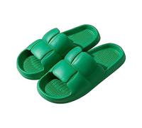 Four Seasons Women Slippers Indoor Home Quiet Bathroom Slippers Light Open Toe Comfortable Comfortable Shoes Ladies Wide H, Green, 5 UK