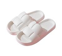 Four Seasons Women Slippers Indoor Home Quiet Bathroom Slippers Light Open Toe Comfortable Comfortable Shoes Ladies Wide H, White, 8.5 UK