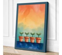Four Seedlings Growing Canvas Wall Art Print 18x12 Inch
