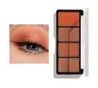 Four-Shade Warm-Toned Eyeshadow Palette with Matte and Shimmer Finishes - Versatile Compact for Day to Night Eye Makeup, Highly Pigmented & Blendable Formula for All Skill Levels, Long-Lasting Wear