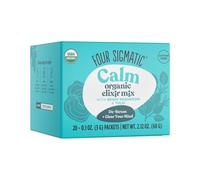 Four Sigma Foods Reishi Mushroom Elixir, Organic Reishi Mushroom Powder with Tulsi & Mint, Support Stress & Sleep, Decaf, Pack of 20