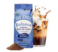 Four Sigmatic Organic Balance Adaptogen Ground Coffee | Medium Roast, Fair Trade Coffee with Ashwagandha, Chaga Mushroom, Eleuthero and Tulsi | 12oz Bag